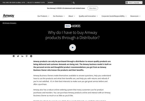 
                            11. Why do I have to buy Amway products through a Distributor? | Amway ...