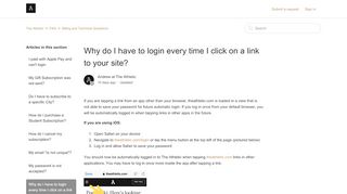 
                            6. Why do I have to login every time I click on a link to your site? – The ...