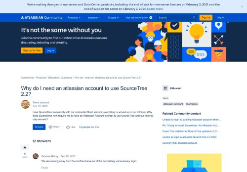 
                            5. Why do I need an atlassian account to use SourceTree 2.2?