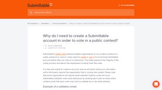 
                            13. Why do I need to create a Submittable account in order to vote in a ...