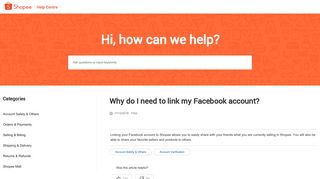 
                            3. Why do I need to link my Facebook account? - FAQs - Shopee