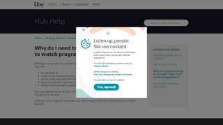 
                            10. Why do I need to set up an account / sign in to watch programmes? – ITV