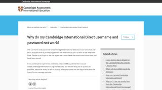 
                            10. Why do my CIE Direct username and password not work? – What can ...