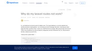 
                            6. Why do my laravel routes not work? | DigitalOcean