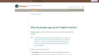 
                            12. Why do people sign up for English classes? | Antimoon