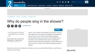 
                            1. Why do people sing in the shower? | HowStuffWorks