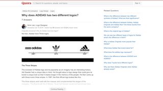 
                            13. Why does ADIDAS has two different logos? - Quora