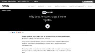 
                            9. Why does Amway charge a fee to register? | Amway Answers