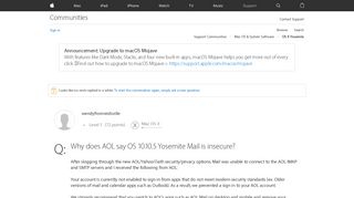 
                            6. Why does AOL say OS 10.10.5 Yosemite Mail… - Apple Community