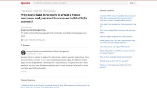 
                            7. Why does Flickr force users to create a Yahoo username and ...