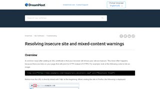 
                            10. Why does my browser say my site is insecure? – DreamHost