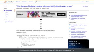 
                            2. Why does my Firebase request return as 500 (internal server error ...