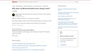 
                            12. Why does my Minecraft bukkit server always crash? - Quora