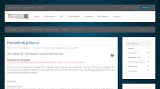 
                            13. Why does my TeamSpeak 3 server say it is full? - Knowledgebase ...