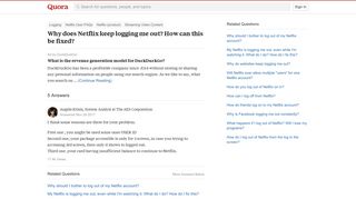 
                            7. Why does Netflix keep logging me out? How can this be fixed? - Quora