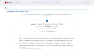 
                            6. Why does Standard Login fail | Qualys Community