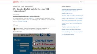 
                            12. Why does the DigiMail login fail for a new CSC registered user ...