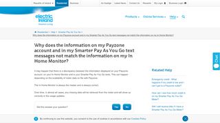 
                            10. Why does the information on my Payzone account not ... - Electric Ireland