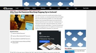 
                            7. Why Does the Password Box Keep Popping Up in Outlook? | Chron ...