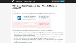 
                            7. Why Does WordPress.com Say I Already Have an Account? - Gravatar ...