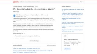 
                            11. Why doesn't a keyboard work sometimes on Ubuntu? - Quora