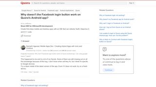 
                            13. Why doesn't the Facebook login button work on Quora's Android app ...