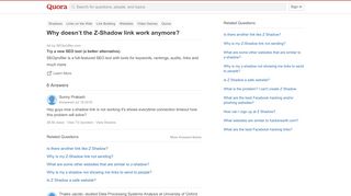 
                            12. Why doesn't the Z-Shadow link work anymore? - Quora