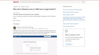 
                            12. Why don't atlassian.com or JIRA have a login button? - Quora