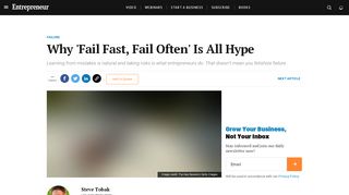 
                            6. Why 'Fail Fast, Fail Often' Is All Hype - Entrepreneur