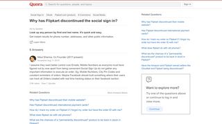 
                            5. Why has Flipkart discontinued the social sign in? - Quora