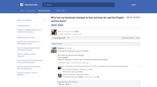 
                            5. Why has my facebook changed to thai and how do I get the Engish ...