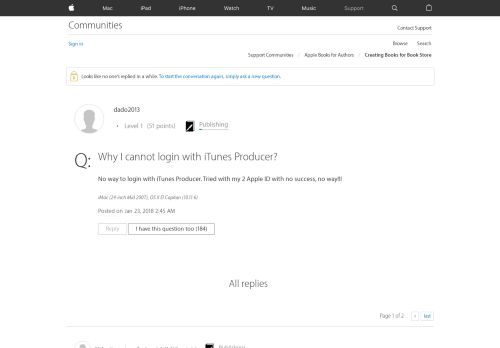 
                            2. Why I cannot login with iTunes Producer? - Apple Community