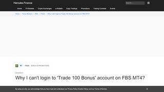 
                            4. Why I can't login to 'Trade 100 Bonus' account on FBS MT4? | FAQ ...