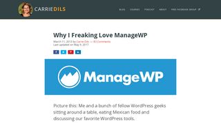 
                            12. Why I Freaking Love ManageWP (a ManageWP review) - Carrie Dils