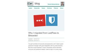 
                            12. Why I migrated from LastPass to Bitwarden - Ctrl blog