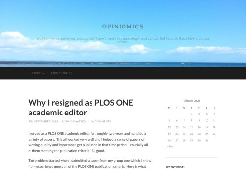 
                            7. Why I resigned as PLOS ONE academic editor | - Opiniomics
