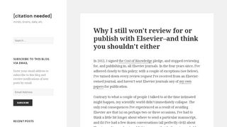 
                            11. Why I still won't review for or publish with Elsevier–and think you ...