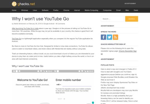 
                            10. Why I won't use YouTube Go - gHacks Tech News