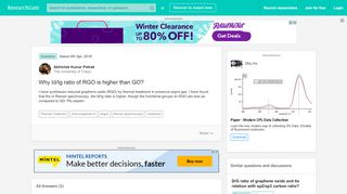 
                            7. Why Id/Ig ratio of RGO is higher than GO? - ResearchGate