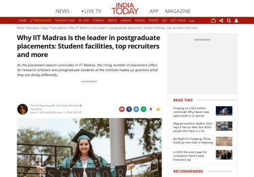 
                            12. Why IIT Madras is the leader in postgraduate placements: Student ...