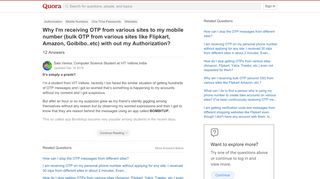 
                            8. Why I'm receiving OTP from various sites to my mobile number (bulk ...