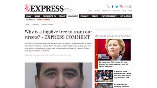 
                            8. Why is a fugitive free to roam our streets? - EXPRESS COMMENT ...