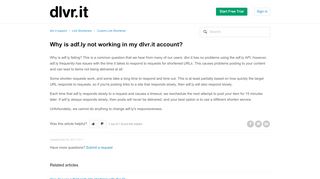 
                            10. Why is adf.ly not working in my dlvr.it account? – dlvr.it support