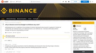 
                            10. why is binance worst exchange to withdraw any coin? : binance - Reddit