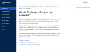 
                            4. Why is Git always asking for my password? - GitHub Help