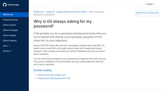 
                            3. Why is Git always asking for my password? - User Documentation