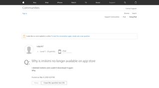 
                            11. Why is imikimi no longer available on app… - Apple Community