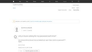 
                            1. why is itunes asking for my password each… - Apple Community