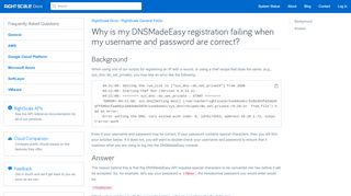 
                            11. Why is my DNSMadeEasy registration failing when my username and ...