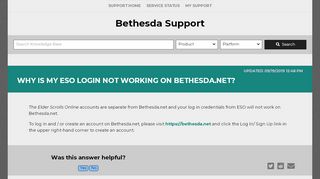 
                            9. Why is my ESO login not working on Bethesda.net? - Bethesda Support